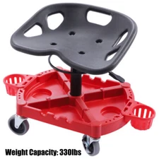 Adjustable Garage Shop Stool 330LBS Rolling Mechanic Work Seat w/ Casters New