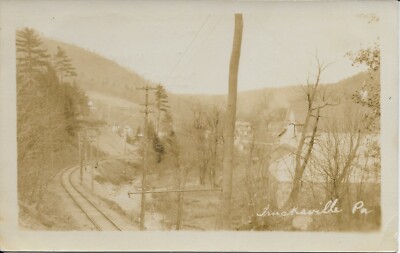 Railway Tracks, Trucksville PA vintage Real Photo RPPC unused Luzerne County