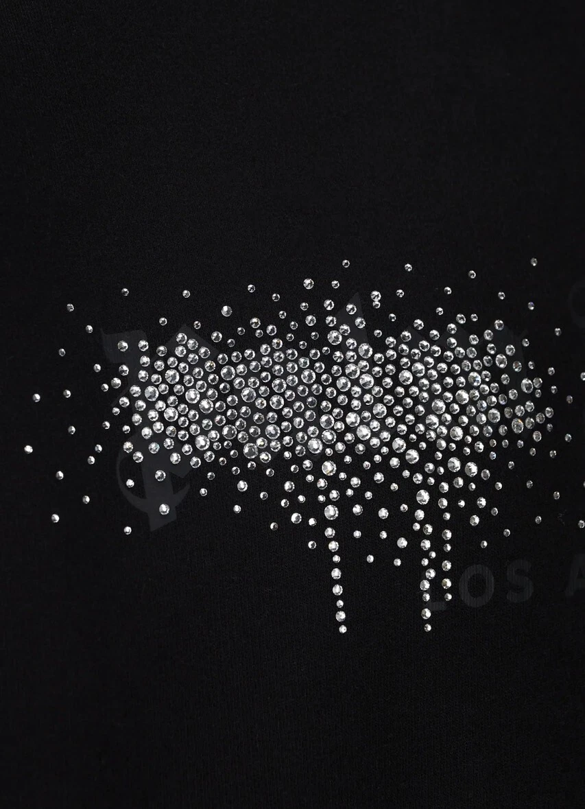 Felpa con cappuccio Palm Angels Los Angeles Gem Strass nera taglia S nuova con etichette prezzo consigliato £ 525!