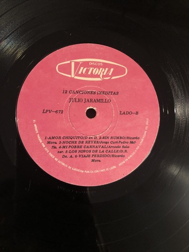 Julio Jaramillo-“12 Canciones Inéditas”-33 RPM Victoria 83-Free Shipping In USA - Picture 7 of 8