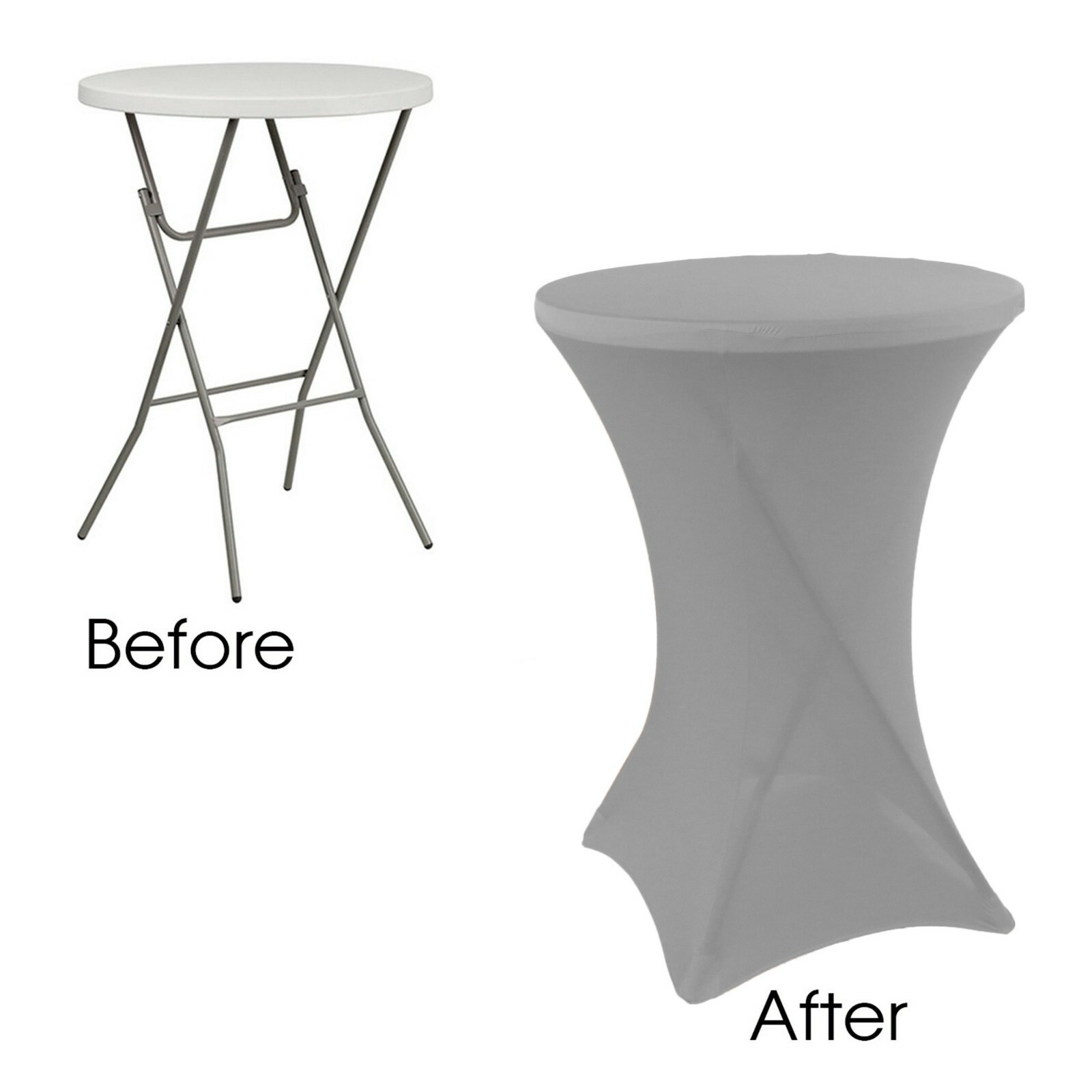 Round Spandex Table Covers, Stretch Tablecloth for Highboy Cocktail Tables
