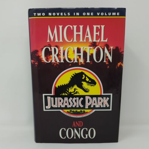 Jurassic Park and Congo - Michael Crichton - First Edition 1993 Hardcover Book - Picture 1 of 12