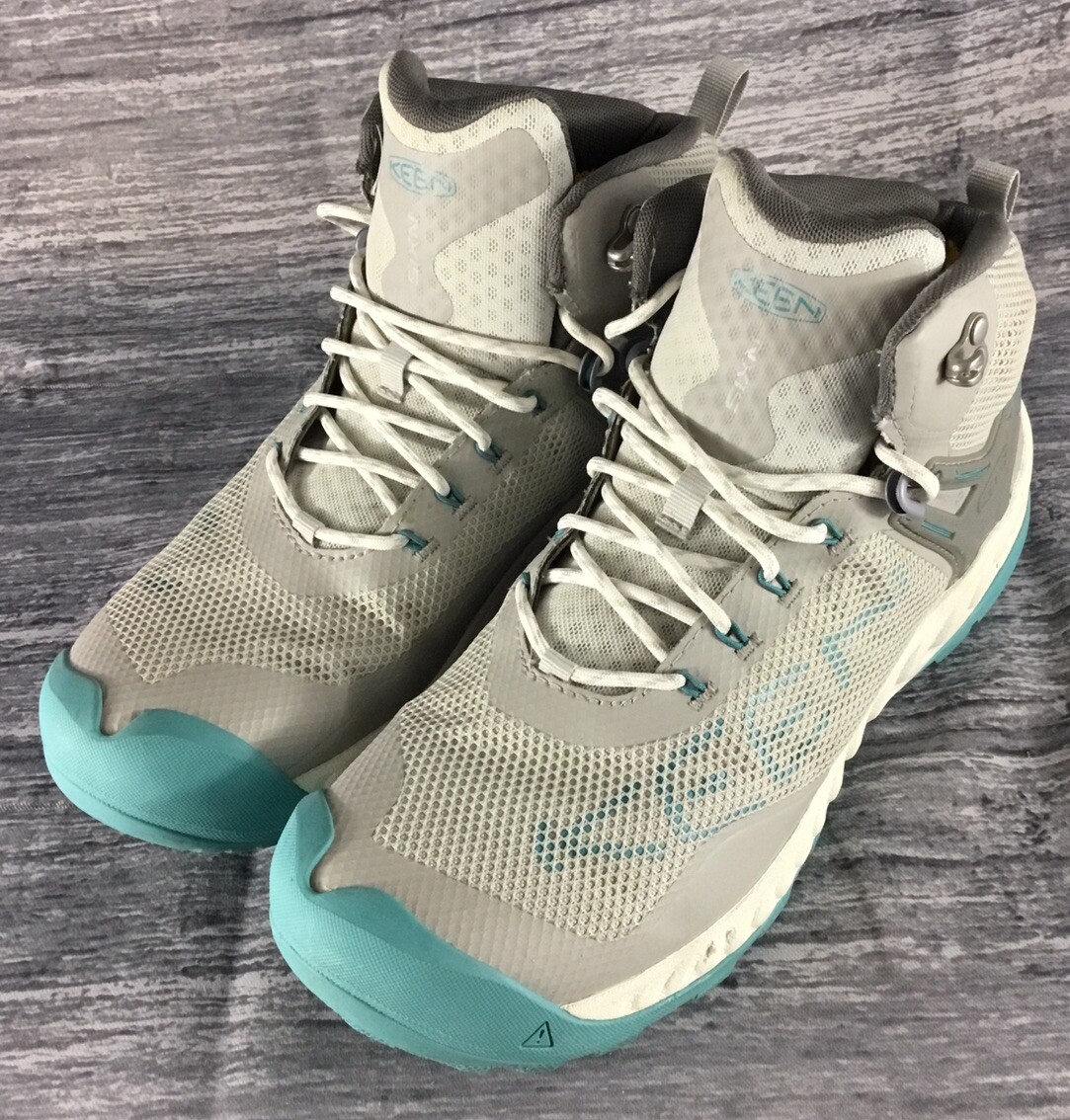 Keen Hiking Boots Women's Size 11 NXIS EVO Gray Teal Waterproof