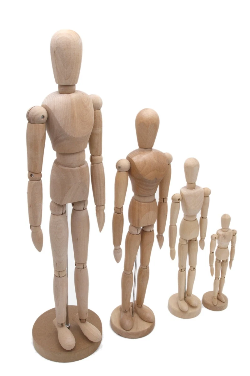 Muñeca articulada de madera, altura 20-40 cm, figura articulada y de dibujo, modelo para dibujar