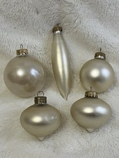 5 LB Matte Gold Glass Christmas Tree Ornaments Balls Teardrops