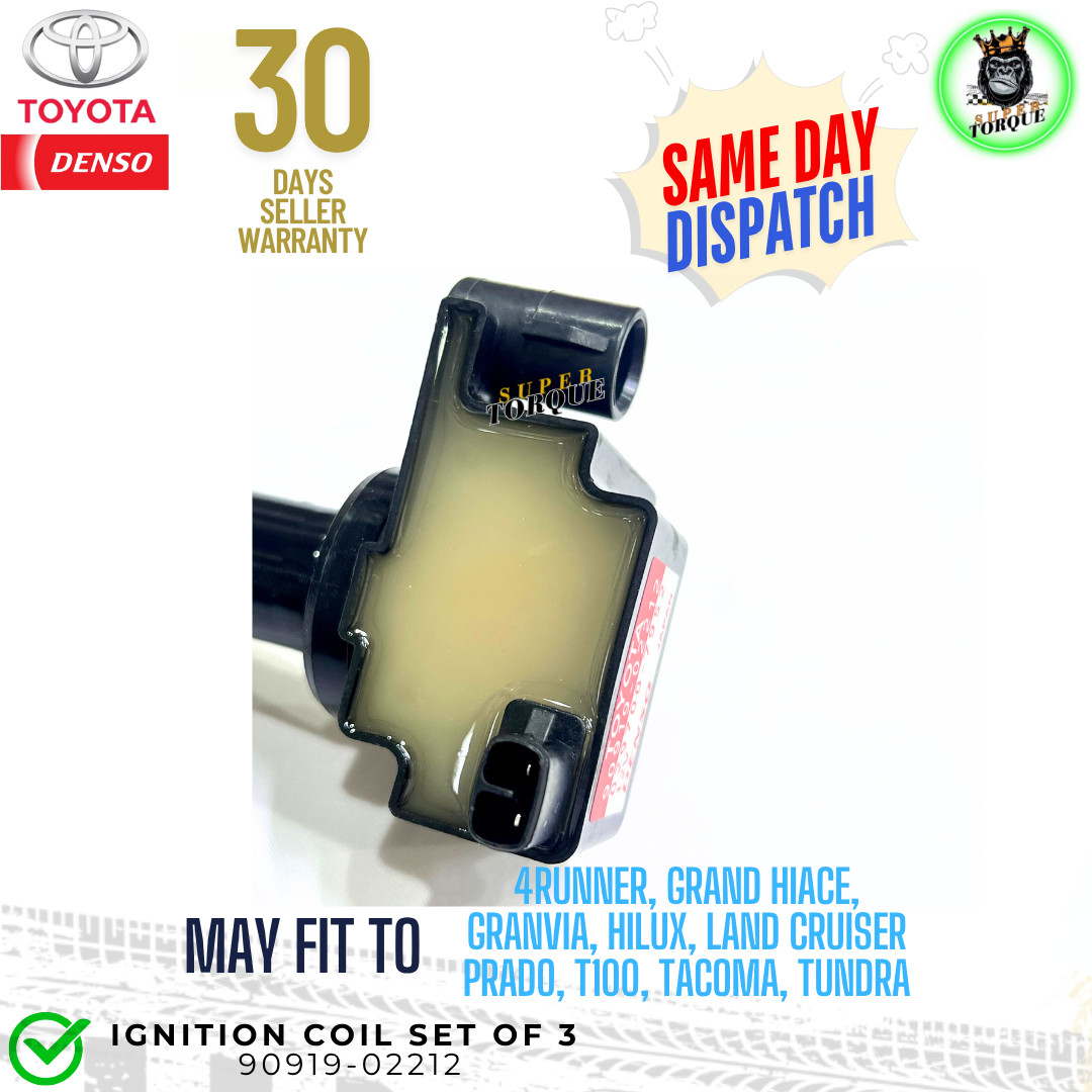 OEM Ignition Coil & Spark Plug & Wire Set of 3 for Toyota TACOMA TUNDRA 3.4L V6