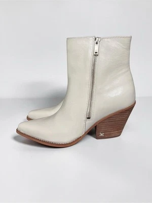 🌻NUEVOS con caja Sam Edelman Jane Western Botines Marfil Punta Punta Tacón Apilado 10 - Imagen 1 de 4