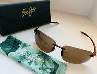 Maui Jim Breakwall H422-26 Polarized Brown Rimless Sunglasses 63-13 127mm
