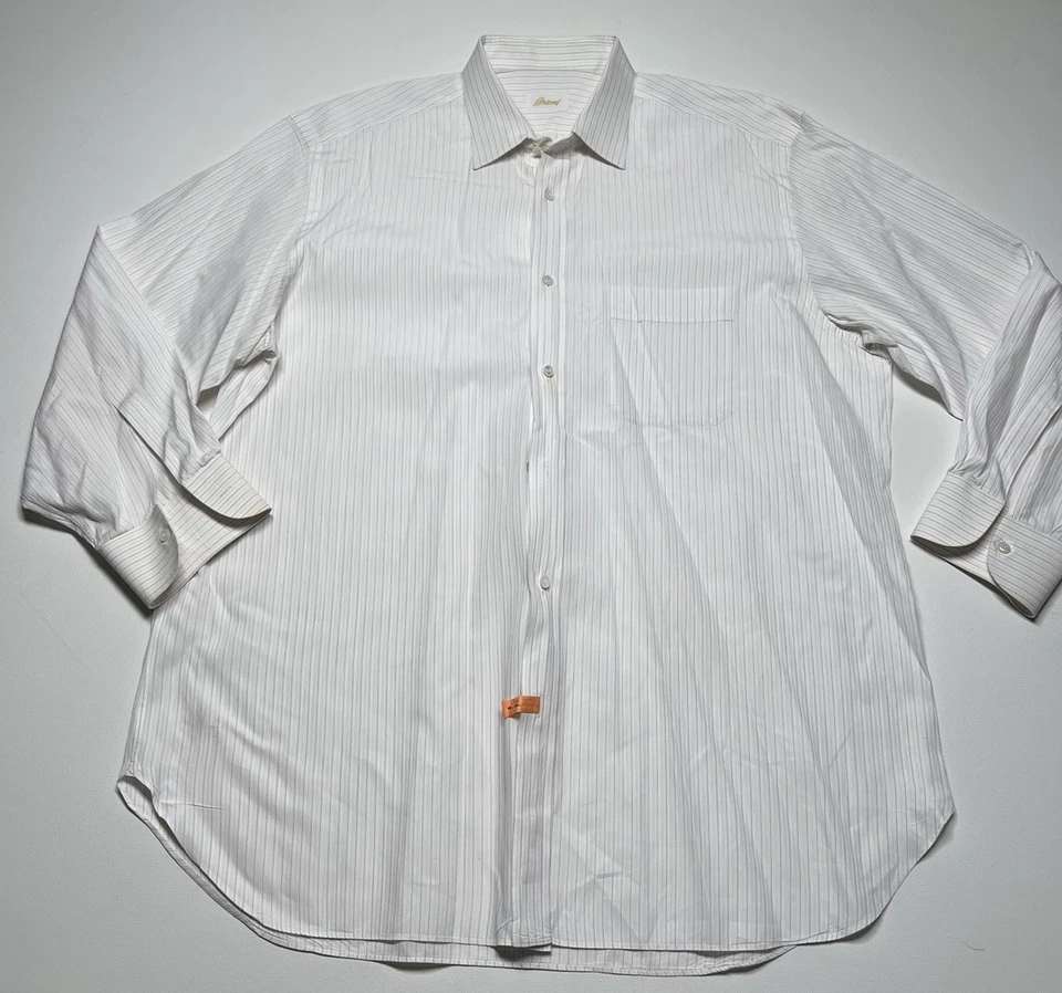 BRIONI Italy  Striped Button Down Dress Shirt Size 17 / 43  Mens - Image 2 of 4