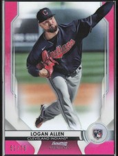 Logan Allen RC Rookie 2020 Bowman Sterling Pink BSR-92 /75 Cleveland Indians