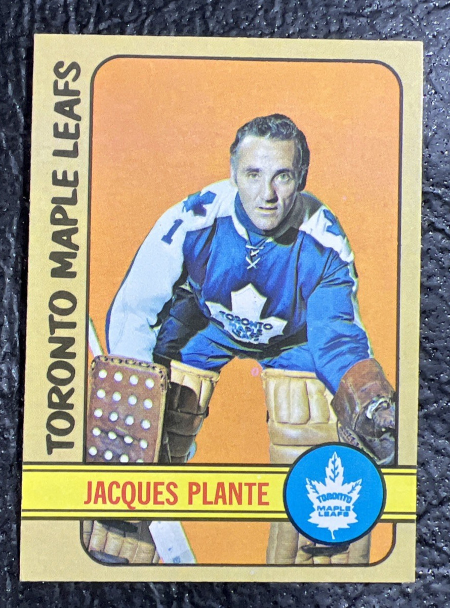 1972-73 TOPPS #24 JACQUES PLANTE TORONTO MAPLE LEAFS HOCKEY HOF NM