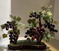 Jade Alabaster Grape Cluster on Base