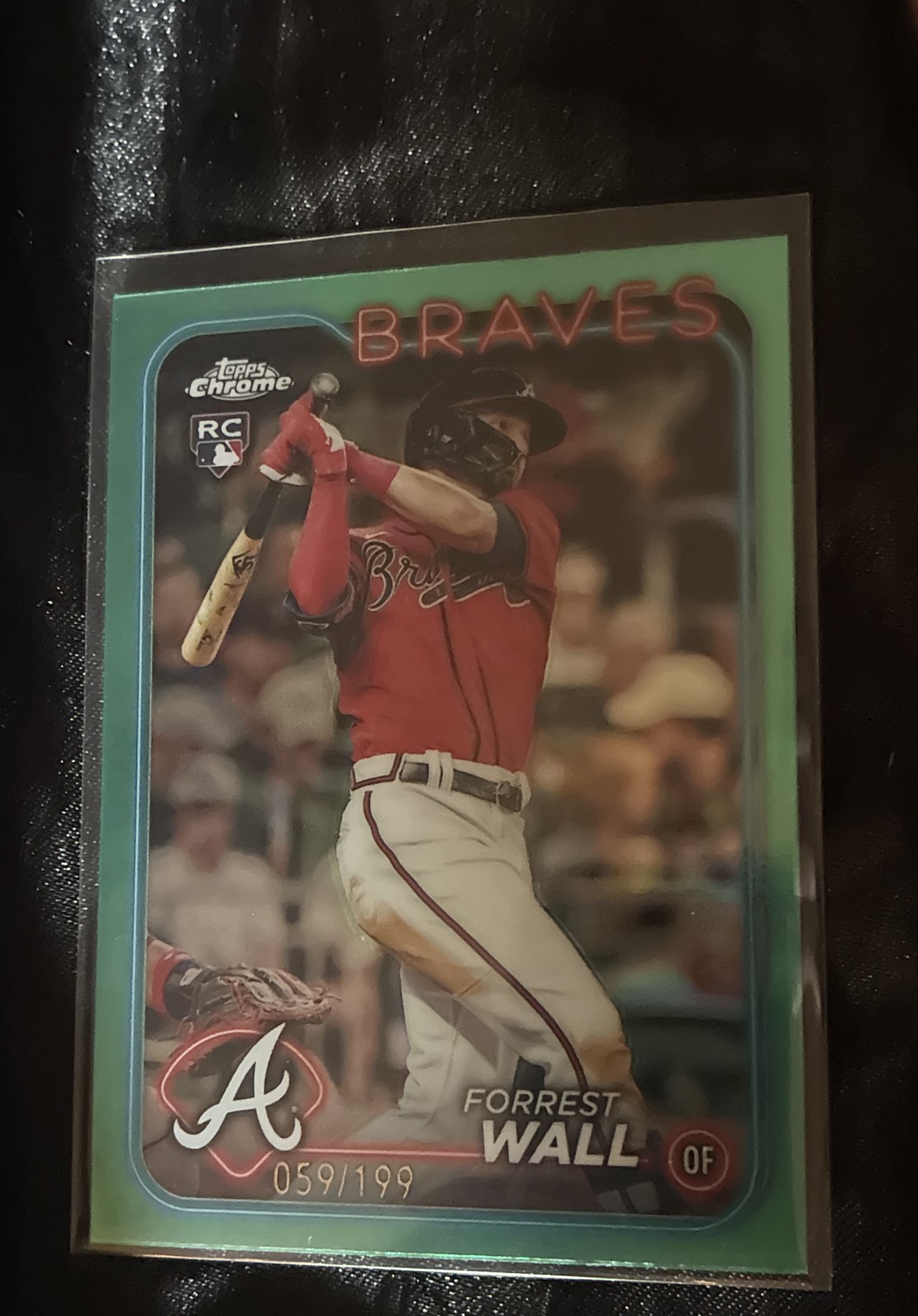 2024 Topps Chrome - Forrest Wall #176 Aqua Refractor /199 (RC)