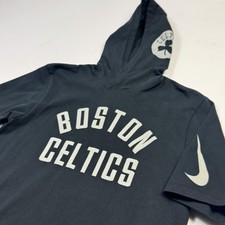 Nike Boston Celtics Shirt Mens Medium Black NBA Basketball Hooded Pullover