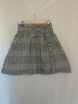 Twee Ruffle Odille Brand Anthropologie Blue Gingham Skirt Size 8