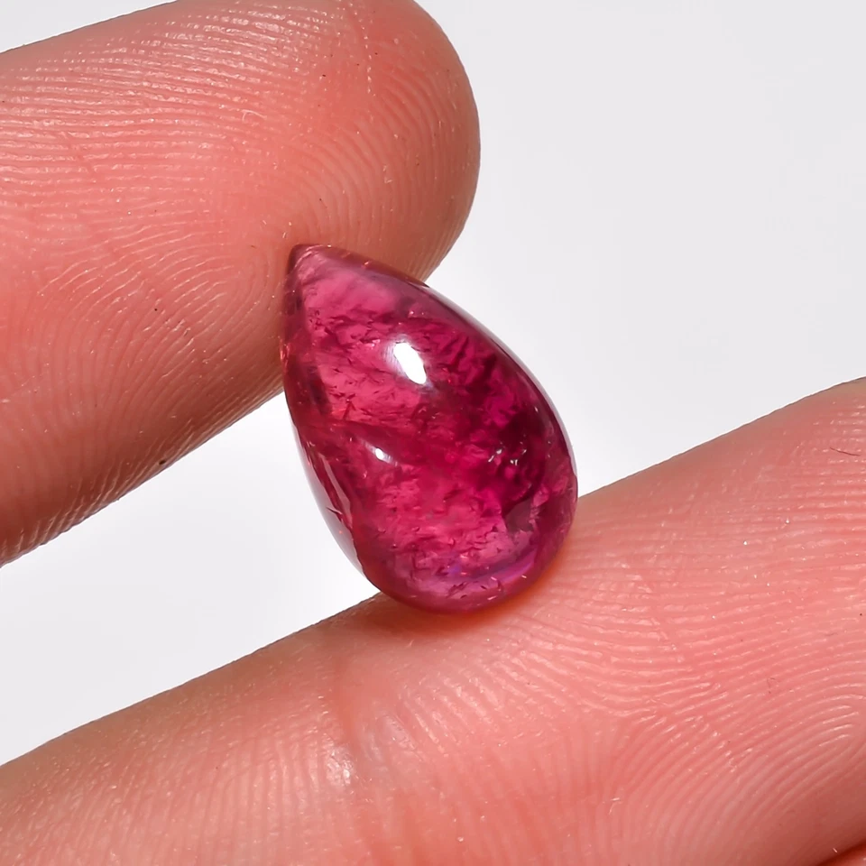 5.5Ct Pear Pink Tourmaline Cabochon 13x8x5mm Loose Natural Gemstone Translucent - Image 3 of 4