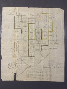 1865 Hand-Drawn Map: Drinker Allotments, Wayne County, Pennsylvania