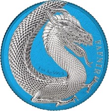FAFNIR Space Blue 2020 1oz .999 Silver High Relief Colorized GermaniaMint 31/100