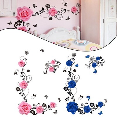 Raffinierte Blumen Sticker Designs mit Wickelranken und Schmetterlingen