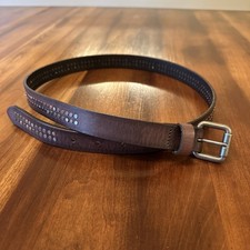 Beidstu Leather Belt, Size 32 With Studs, Genuine Leather