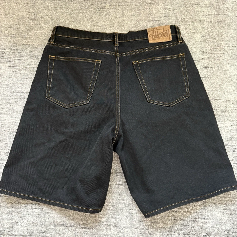 Pantalones Cortos Vaqueros Stussy Big Ol Talla 32 Negros Pantalones Cortos Denim Foto 2 de 4