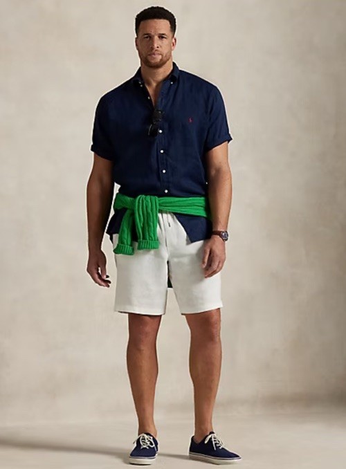 $145 Polo Ralph Lauren Men’s Big & Tall Linen Short Sleeve Shirt Navy Size 3XLT