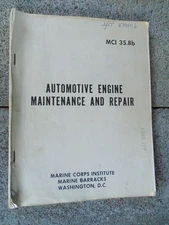Marine Corps booklet, Automotive engine maintenance and repair