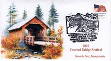 25-391, 2025, Covered Bridge Festival,,  Event Cover, Pictorial Postmark, Garard