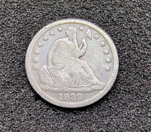 1839-O Seated Liberty Half Dime - No Drapery -  VG - F Cond - Surv. Pop.- 300