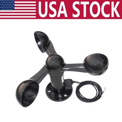 Black 3 Cups Wind Speed Sensor Voltage Signal Output Polycarbonate Anemometer DO