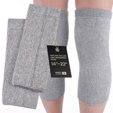 Cotton Knee Warmers Sleeves Women Men Arthritis Joint Support Grey Soft Sleep