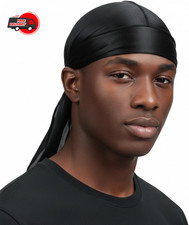 Silky Satin Durag for Men Women Silk Durags Satin Du Rags Long Tail Do Rag Cap D