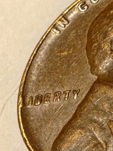 1957 D Lincoln Wheat Penny Rim Error “ L “ In Liberty **Missing L In Liberty** - Picture 9 of 11
