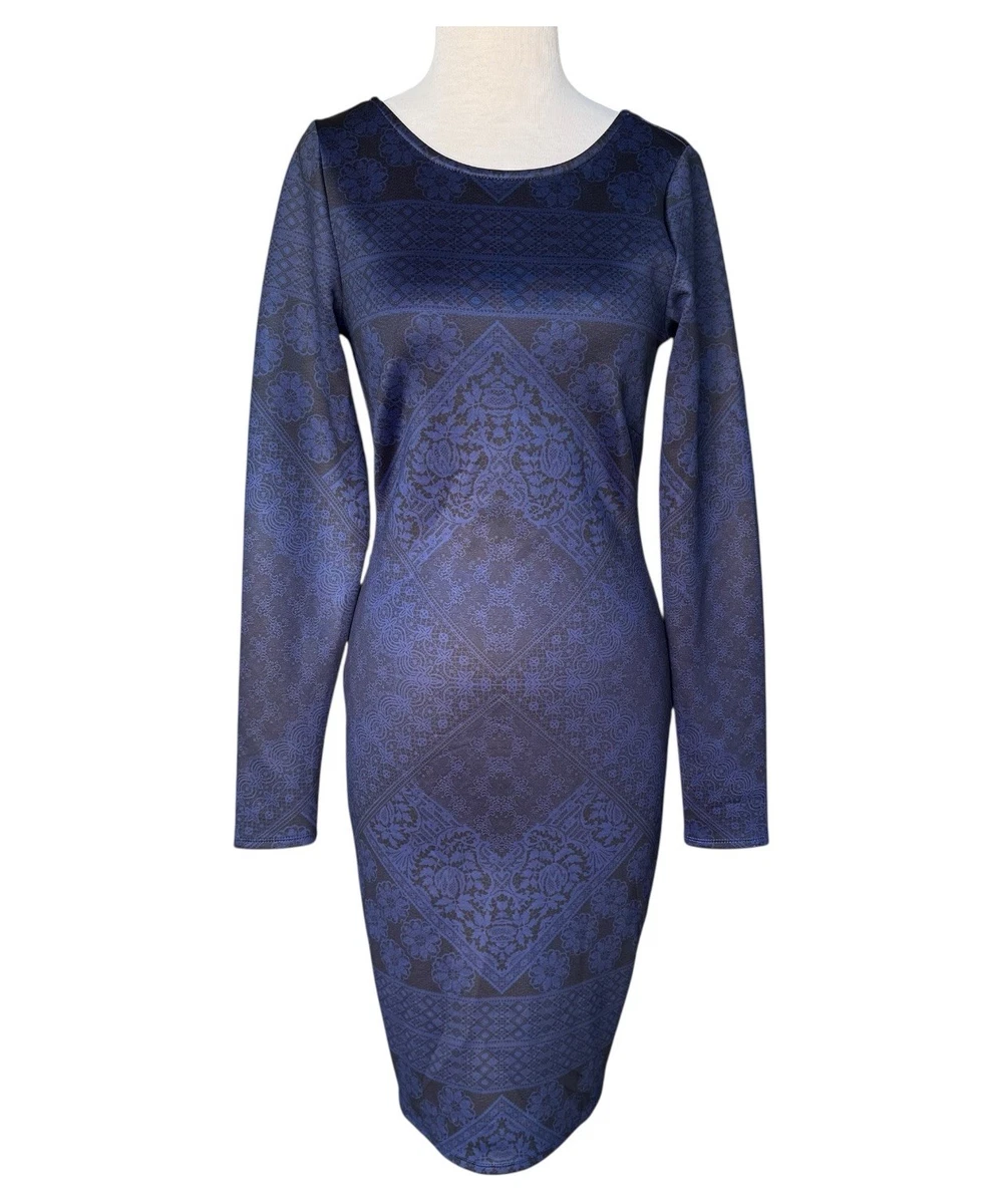 Kardashian Kollection Size Medium Scoop Back Navy Blue Bodycon Dress | eBay
