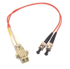 1ft LC Female To ST Male Multimode 62.5/125 Duplex Fiber Optic Adapter Cable