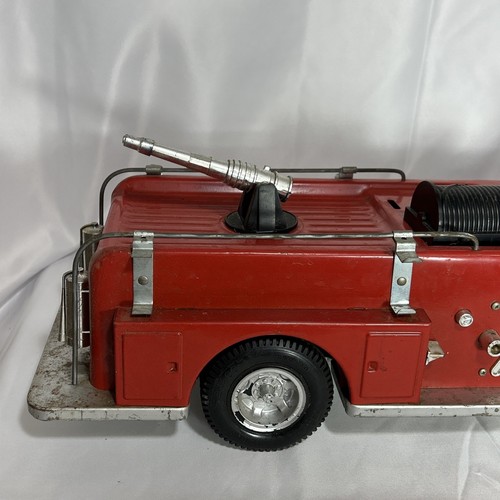 Vintage Texaco Pressed Steel Fire Chief Truck Engine Red 25" Long 8" wide 7" T - Picture 7 of 14
