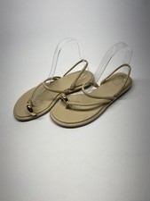 Vince Women's Lucila Flat Birchsand Strappy Flat Sandals Sz 7.5