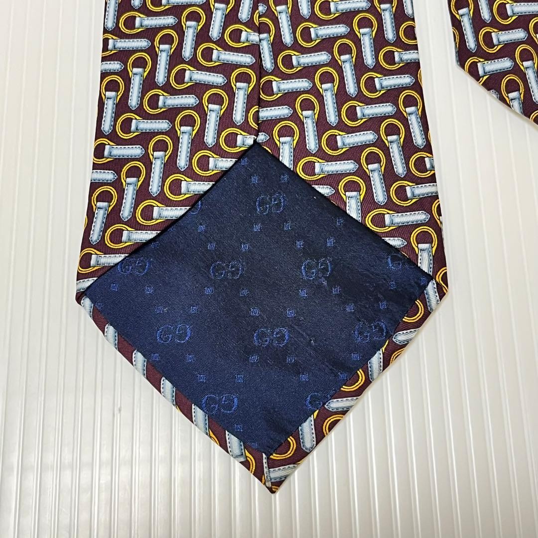 Gucci Necktie Tie 100% Silk Multicolor All-over Pattern 3.7 inches From Japan thumbnail 16