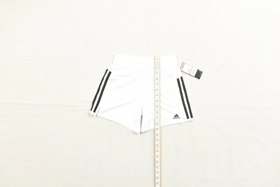 Pantalones Cortos Adidas Niñas Blancos Básicos 3 Rayas Malla Niños Talla S (7/8) Poliéster Nuevos con Etiquetas Foto 4 de 4