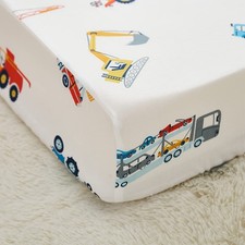Fitted Crib Sheets Boys Construction Truck Baby Nursery Toddler Sheets Cotton...
