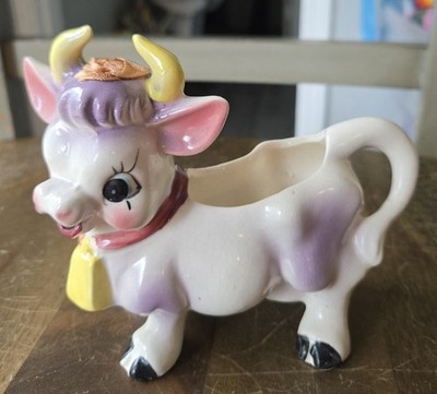 Vintage 1950 s Elsie the Purple Cow Ceramic Creamer Japan MCM  