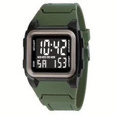 Stylish Square Large Screen Sports Electronic Watch Night Light Wrist Watch