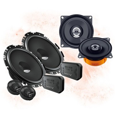 HERTZ 16,5m/10cm Front/Heck Lautsprecher-Komplett-SET für OPEL (#369)
