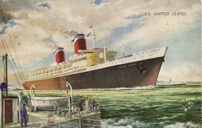 PC SHIPS SHIPPING S.S. UNITED STATES VINTAGE POSTCARD (b64525)