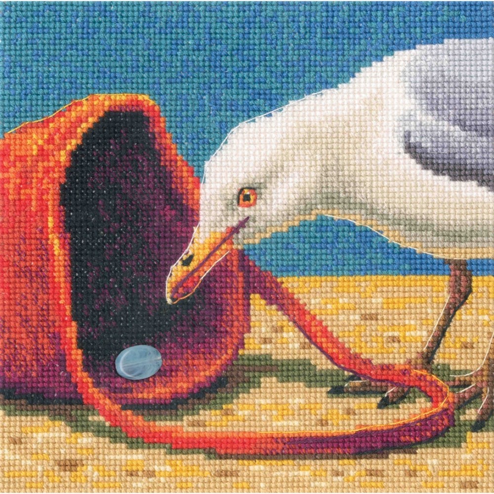 RTO counted cross stitch kit ""Curious Seagull"", 14x14cm