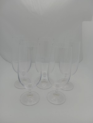 Flutes calici di plastica lavabili gambo lungo trasparente