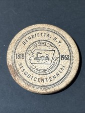 1818- 1968 Vtg AGRICULTURE TO INDUSTRY Henrietta NY  Token Wooden Commemorative