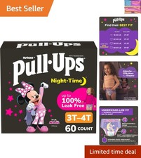 Comfortable Nighttime Potty Training Underwear for Girls Size 3T-4T - 60 Count
