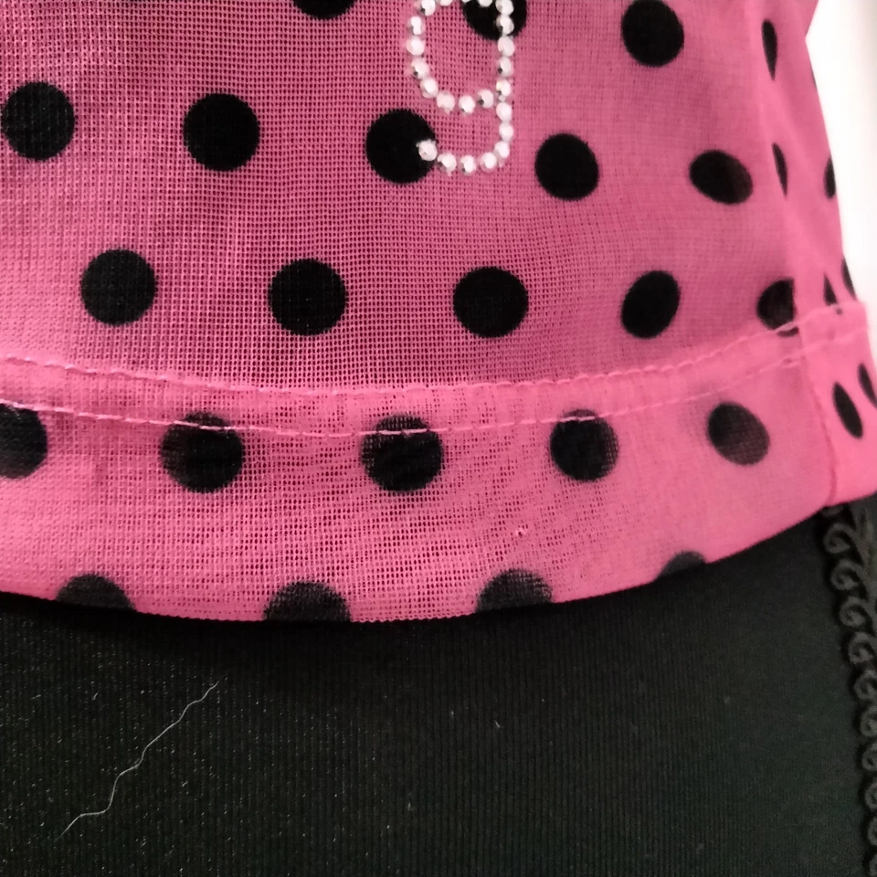 Top De Colección Y2K Guess Polkadot Malla Transparente M Negro Rosa Coqueta Twee Foto 4 de 4