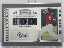 2019 Panini Contenders Draft Picks Draft Ticket GUNNAR HENDERSON Auto #21